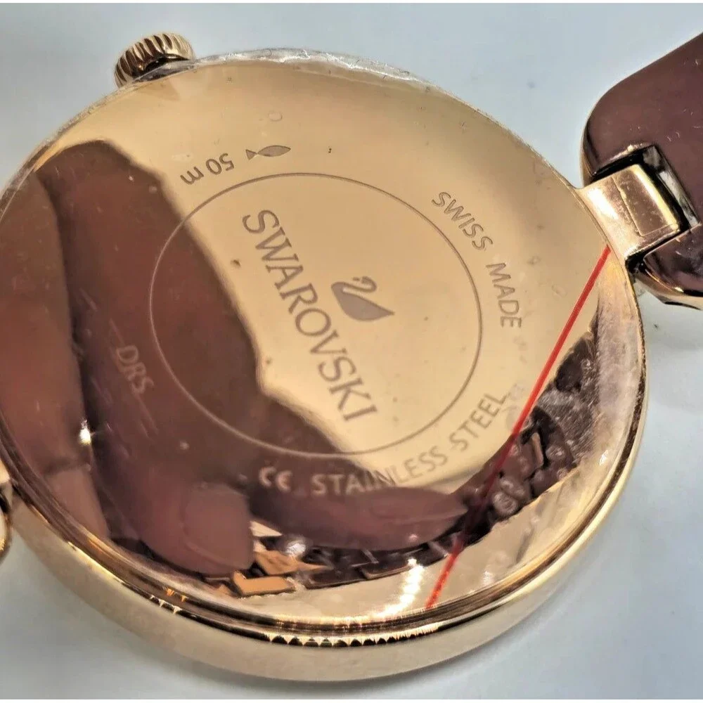 Swarovski Women’s Rose Gold Crystal Bracelet Watch Swiss Made Quartz Dress Watch